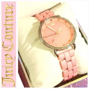 Juicy Couture Black Label Logo Face  Ceramic Watch- Pink